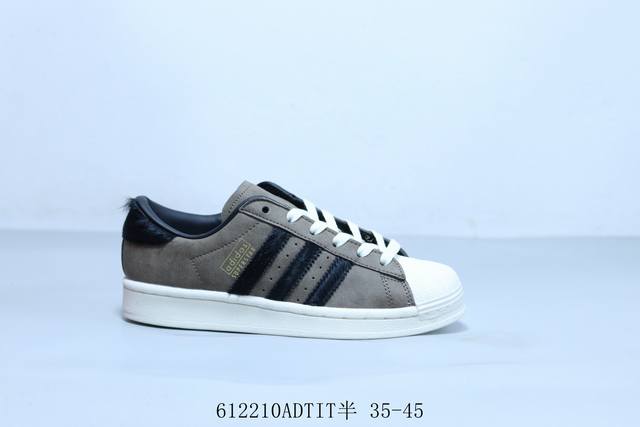 阿迪达斯Adidas Originals Superstar防滑耐磨轻便透气 低帮 贝壳头板鞋 货号 Ji0319 612210Adtit半 35-45
