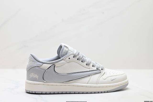 公司级Nike Air Jordan 1 X Travis Scott Aj1倒勾 乔一倒钩 ‘Diy’定制 耐克 低帮文化篮球鞋 完美品质出货 细节如图所示