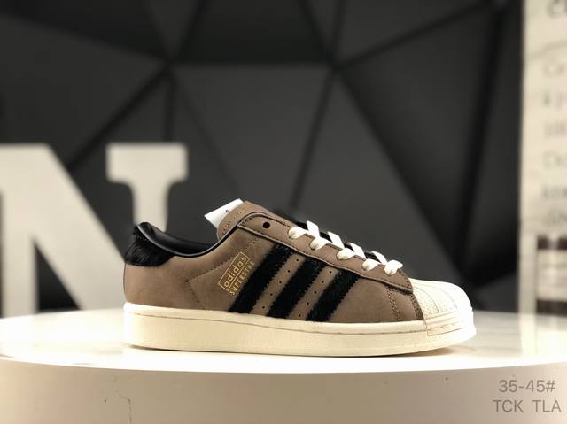 真标带半码贝壳头 阿迪达斯 Ad Originals Superstar 三叶草贝壳头百搭休闲板鞋 货号：Ji0319 尺码：如图所示 Tck Tla