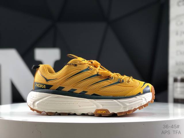 公司级带半码Hoka Mafate Speed Three 2 玛法特 超轻厚底轻量山地跑步鞋 货号：1141572 Glw 尺码： 36 36.5 37 38