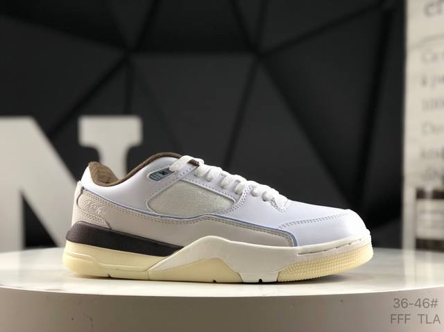真标带半码 Who Decides War X Nike Jordan Flight Court Ate 搭防滑耐磨 低帮 耐克复古篮球鞋 货号:Ib8858-