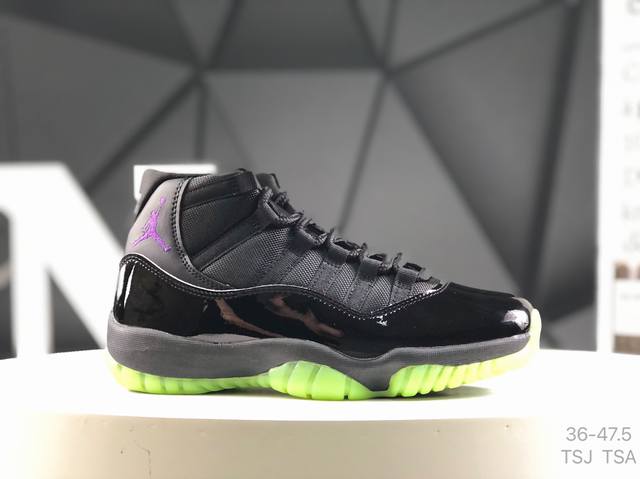 Jordan Air Jordan 11 舒适百搭 防滑耐磨 高帮篮球鞋 黑色 男款 码数：如图所示 Tsj Tsa 货号：Ib1378-001