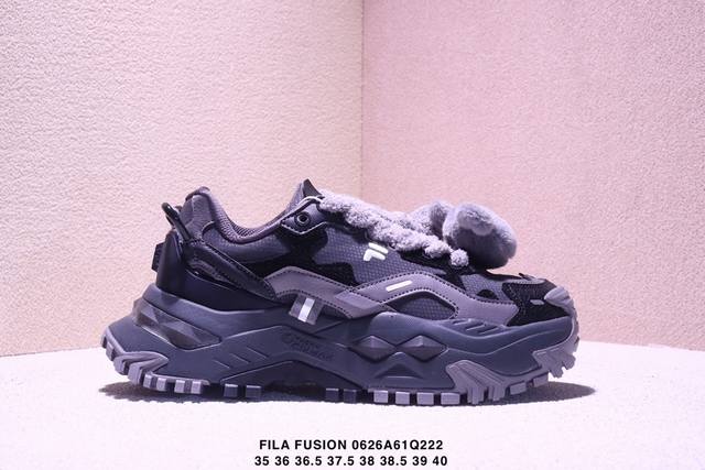 Fila Fusion斐乐潮牌 Bianco 硬糖 时尚舒适 吸汗增高 低帮 生活休闲鞋 女款 Xm0626Q222