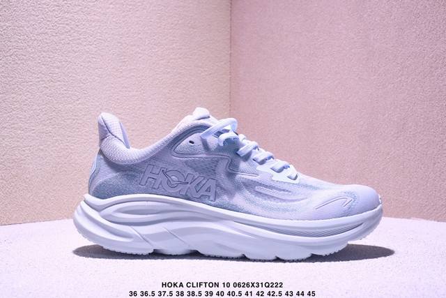 Hoka One One Clifton 10 舒适百搭 低帮跑步鞋 男女款 灰色 Xm0626Q222