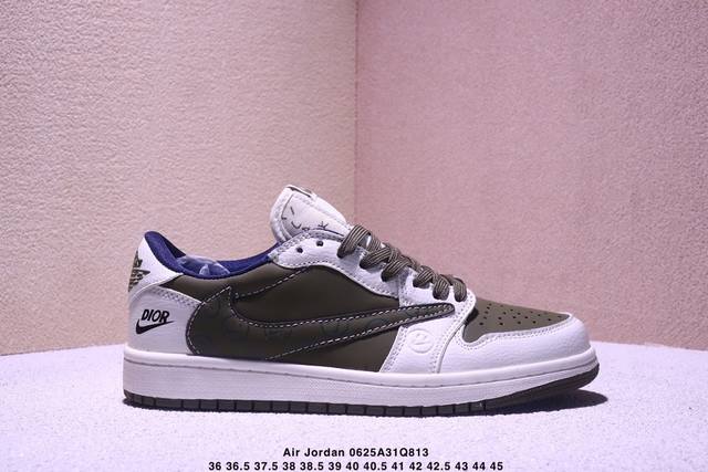 真标Aj1倒勾Travis Scott X Air Jordan 1 ” Reverse Mocha “ Aj1乔1 Ts 联名倒钩 低帮文化篮球鞋 尺码:36
