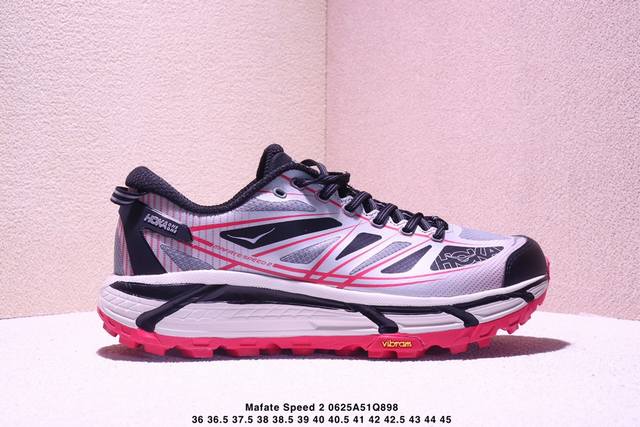 Hoka One One Mafate Speed 2 Low 轻量低帮户外越野跑鞋 户外山脉越野轻量运动跑鞋 鞋面用轻的无缝架构 鞋带用了弹性不易松脱的扁宽弹