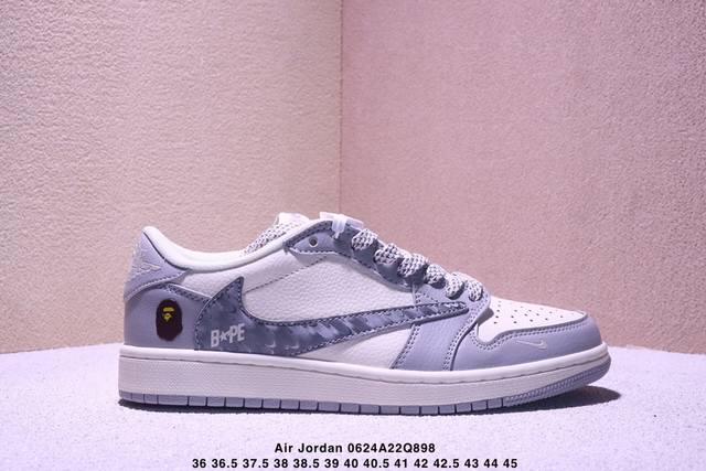 真标Aj1倒勾Travis Scott X Air Jordan 1 ” Reverse Mocha “ Aj1乔1 Ts 联名倒钩 低帮文化篮球鞋 尺码:36
