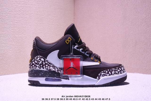 Air Jordan 3 Retro Aj3 乔3 复古休闲运动文化篮球鞋。 首次使用经典传神Jump Man Logo 并创新使用后掌可视气垫。清爽有余的活力
