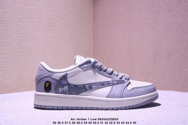 Travis Scott X Fragment Design X Jordan Air Jordan 1 Low Og Sp “Suprem联名 白冰蓝” 多方