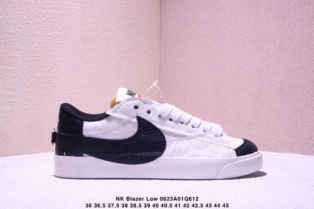 Nk Blazer Low‘77 Jumbo 经典百搭低帮开拓者休闲运动板鞋 真硫化铝楦制作 原厂布料拼接 独家裁片完美鞋型 台湾进口软感荔枝头层皮 原盒真标