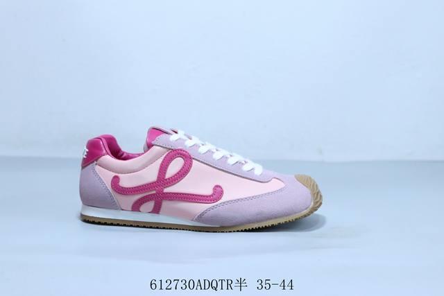 Loewe 罗意威 Ballet Runner 小牛皮 圆头系带低帮华夫系列 生活休闲运功跑鞋 612730Adqtr半 35-44