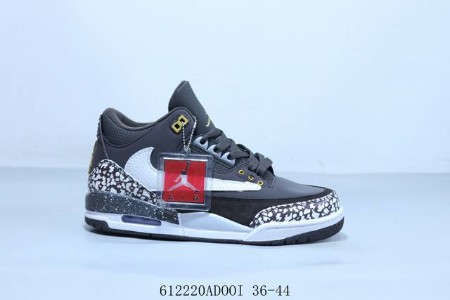 乔丹Air Jordan 3 Retro Black Gold . 迈克尔 乔丹Aj3代 倒勾 中帮复古休闲运动文化篮球鞋 货号 398613-102 6122