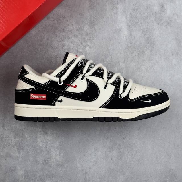 特价本地 核心私 Nk Sb Dunk Low Sup联名-绑带黑勾 周年高端定制 低帮休闲板鞋 #定制鞋盒 大厂纯原品质出货 超高清洁度 皮料切割干净无任何毛