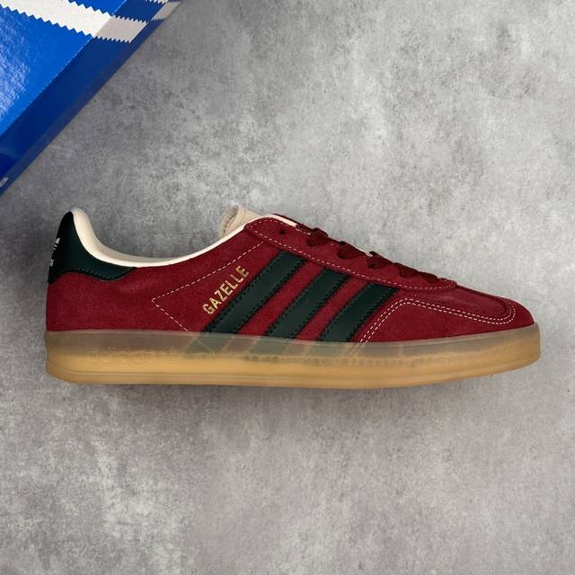 本地 核心私 他版 阿迪达斯 Adidas Originals Gazelle Indoor 三叶草休闲防滑耐磨低帮板鞋 鞋头出色设计 塑就出众贴合感 稳固的后