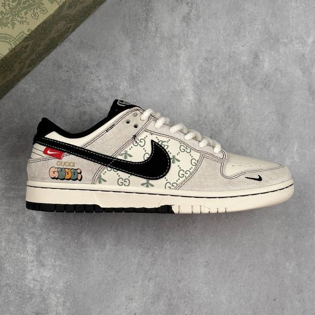 特价本地 核心私 Nk Sb Dunk Low 古驰联名-小蜜蜂系列灰黑勾 周年高端定制 低帮休闲板鞋 #定制鞋盒 大厂纯原品质出货 超高清洁度 皮料切割干净无