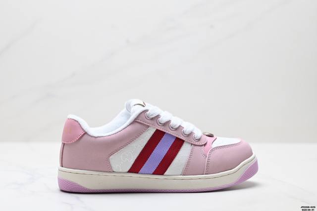 公司级Gucci Distressed Screener Sneaker 古驰小脏鞋系列 官方同步 绿盒版本 海淘代购指定专供经典原型复古百搭做旧小脏板鞋复古学