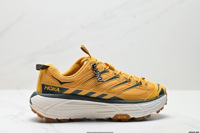公司级Hoka Mafate Speed Three 2玛法特 超轻厚底轻量山地跑步鞋 滚动平衡科技和适度的脚后跟倾斜角度 可平稳步伐体验和柔软的脚感 鞋面采用