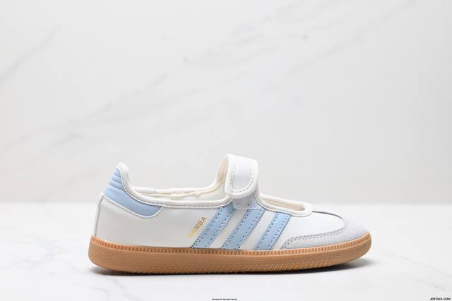 公司级Adidas Samba Janes阿迪达斯玛丽珍款板鞋懒人一脚蹬运动鞋 Adidas Samba Janes采用皮革材质，Adidas Samba Ja