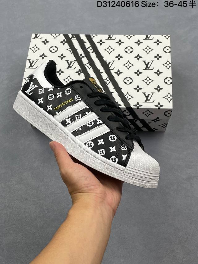 阿迪达斯Adidas三叶草 Originals Superstar Pride Rm贝壳头系列低帮经典百搭休闲运动板鞋！货号:C77124 Id:D312406