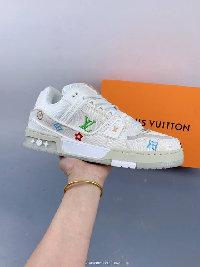 真标全新Lv路易威登Louis Vuitton Trainer Sneaker Low休闲运动文化百搭板鞋 Size：如图 编码：K394K0810618