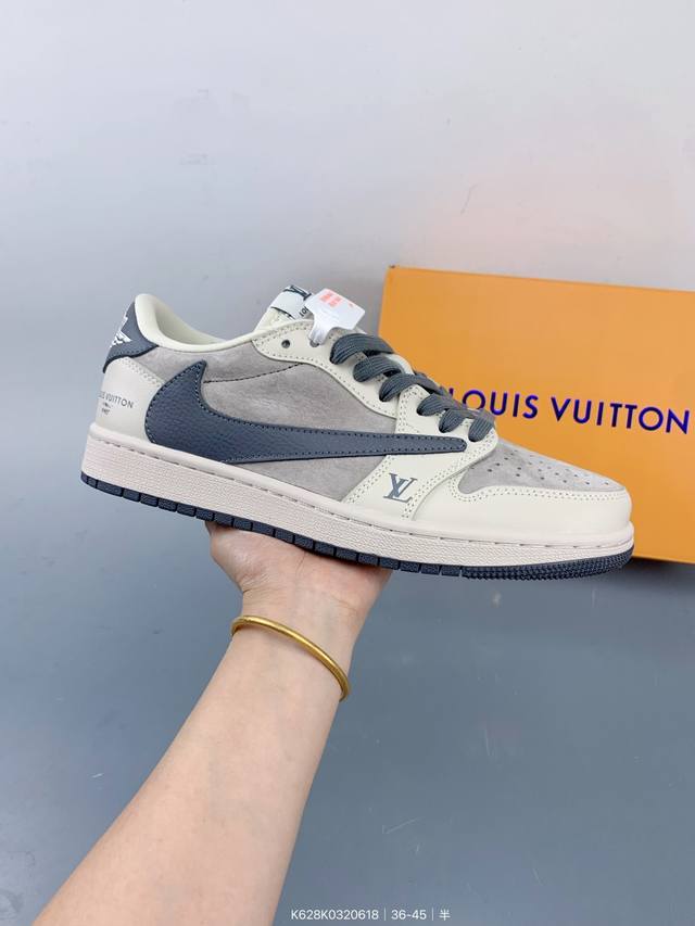 公司级 Travis Scott X Fragment Design X Jordan Air Jordan 1 Low Og Sp Lv联名 “暮云灰” 多方