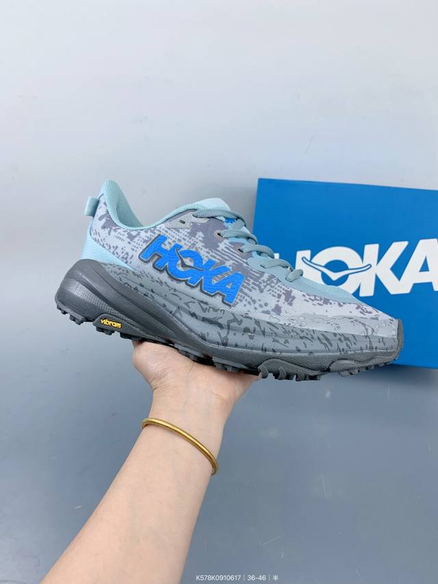 Hoka One One M Speedgoat 6 低帮专业越野跑步鞋 相较于前几代Mafate包裹感更好跟Speedgoat 快速羚羊 系列比起来更加舒适鞋