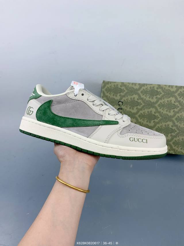公司级 Travis Scott X Fragment Design X Jordan Air Jordan 1 Low Og Sp 古驰联名 “米白深绿猪八”