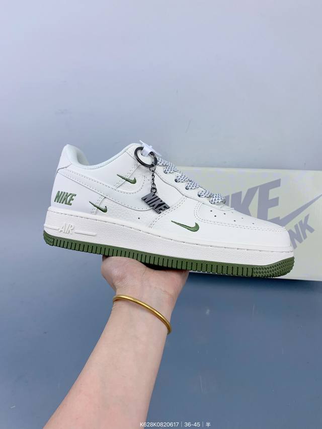 公司级Nike Air Force 1 '07 Low “Nike联名 绿小三勾”空军一号 低帮 运动鞋 休闲鞋 折边针车 工艺难度大 原楦头原纸板 原装鞋盒