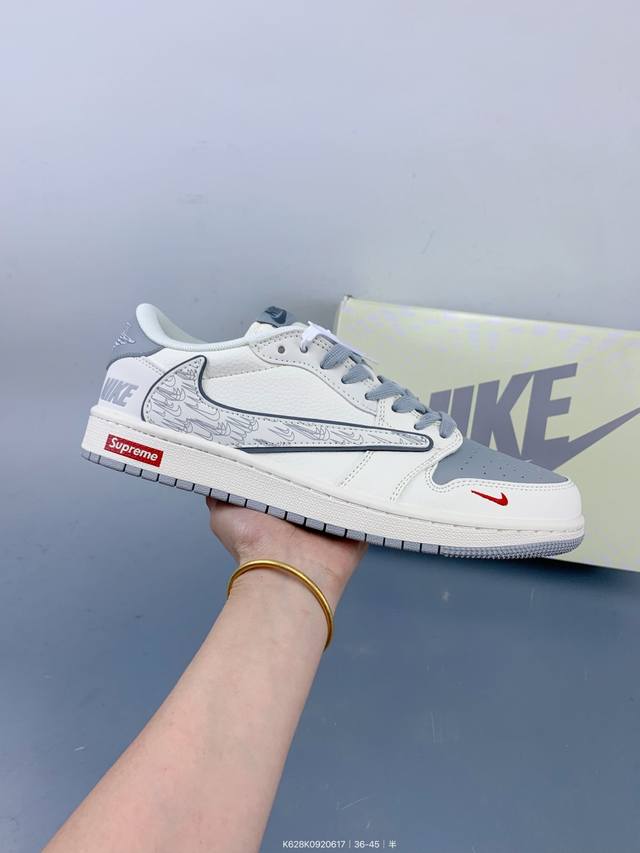 Travis Scott X Fragment Design X Jordan Air Jordan 1 Low Og Sp “Nike联名 多重灰勾” 多方联