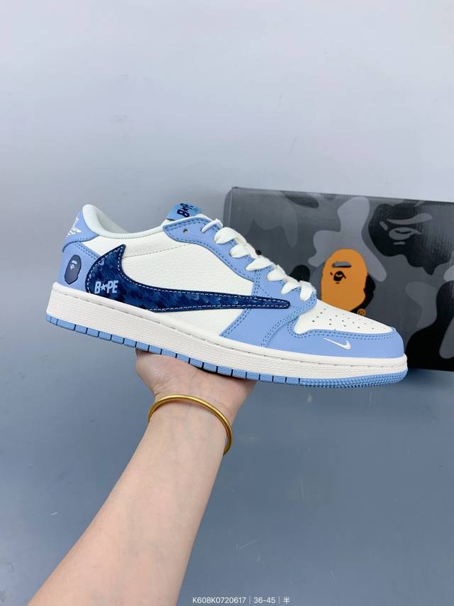 Travis Scott X Fragment Design X Jordan Air Jordan 1 Low Og Sp 多方联名合作融合了Travi翻毛绿