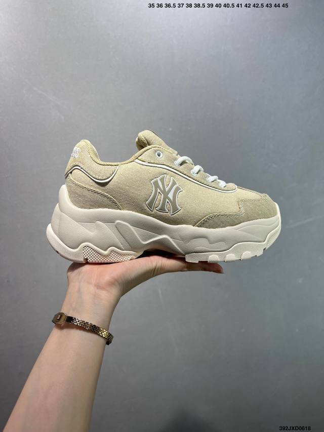 公司级Mlb 复古风格美国职业棒球大联盟 Bigball Chunky Denim 系列 复古增高休闲老爹鞋 货号:3Ashd045N 尺码:35 36 36.