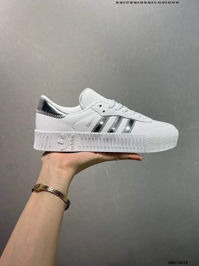 Adidas Originals Sambarose 防滑减震 低帮 板鞋 货号:Ee9017 尺码:35.5 36 36.5 37 38 38.5 39 40