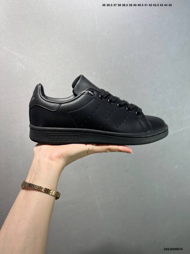 Adidas Originals Stan Smith 三叶草 白黑尾 情侣码：36–45　货号：M20323 Id：242Jdd0616