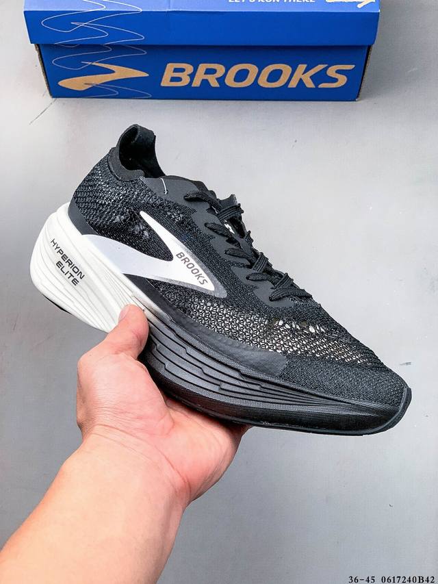 集图 公司级！Brooks布鲁克斯 Hyperion Elite 4 Pb 舒适百搭防滑耐磨 低帮 越野竞速跑步鞋 采用改进工程空气网眼组合热熔工艺 鞋面材质搭