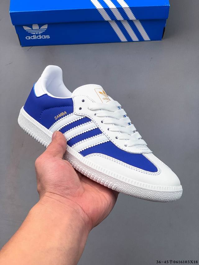 集图 二层真标！Adidas Samba Og 经典鞋款 Adidas 近70年的经典Samba Og 修长的鞋楦,略微尖尖的鞋头,翻毛皮的鞋头拼接,这些我们都