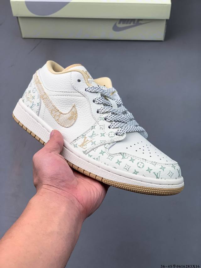公司级头层！耐克Nike Air Jordan 1 Low Aj1乔1 低帮潮流缓运动休闲板鞋。Aj1 低帮拼接 完美版型真头层牛皮# 内置缓震气垫 原鞋开模