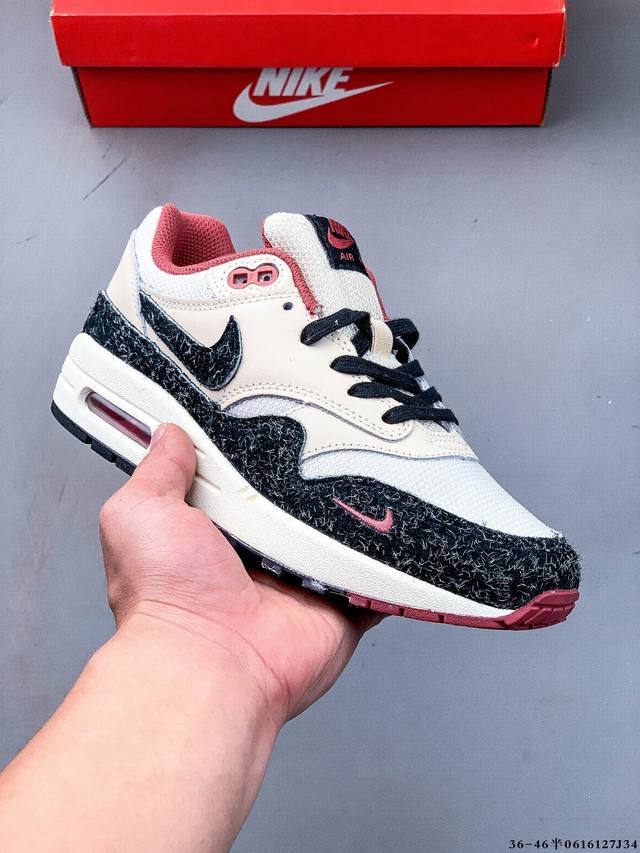 顶级纯原版本 头层皮打造市面最强工艺 耐克 Nike Nike Air Max 1 87 限定配色 气垫缓震跑步鞋 0616127J34