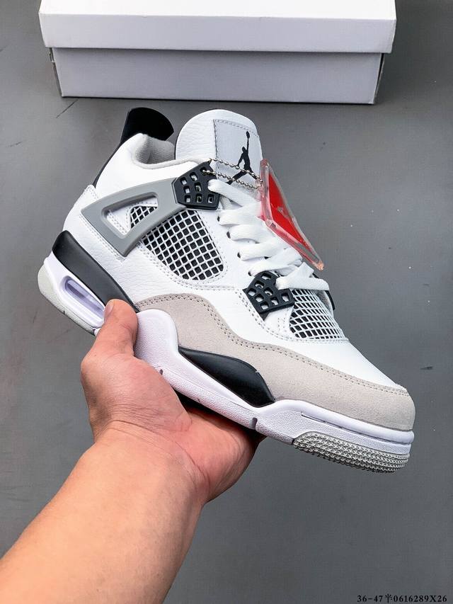 集图 二层真标！Air Jordan 4 Aj4代中帮复古休闲运动文化篮球鞋。秉承轻量化的速度型篮球鞋设计思想完成设计，降低重量的同时提升舒适度，中底延续前作使