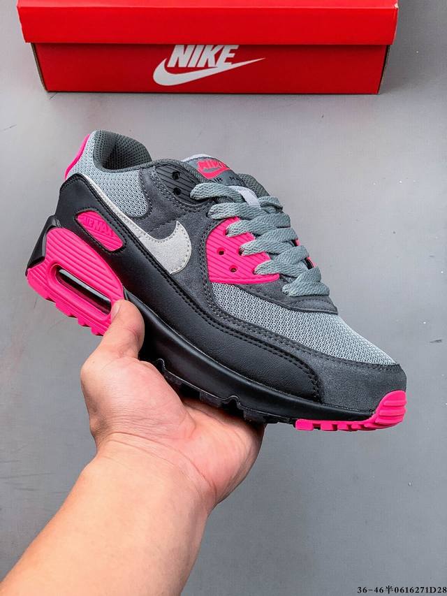 公司级！耐克 Wmns Nike Air Max 90 Oreo 半掌气垫全皮复古运动休闲慢跑鞋 0616271D28
