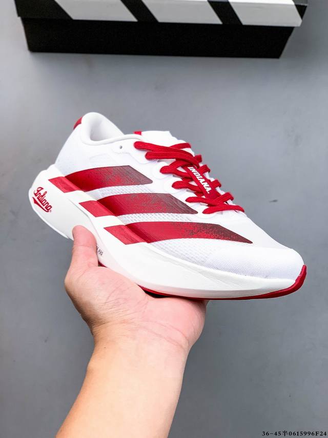 Adidas Adizero Evo Sl M马拉松飞线贾卡轻质透气休闲运动跑步鞋 采用双层透气网纱 Flywire动态飞线绑缚鞋面材质 内置Zoom小气垫装置