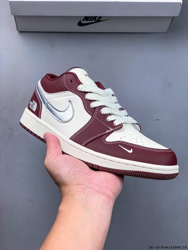 集图 公司级头层！耐克Nike Air Jordan 1 Low Aj1乔1 低帮潮流缓运动休闲板鞋。Aj1 低帮拼接 完美版型真头层牛皮# 内置缓震气垫 原鞋