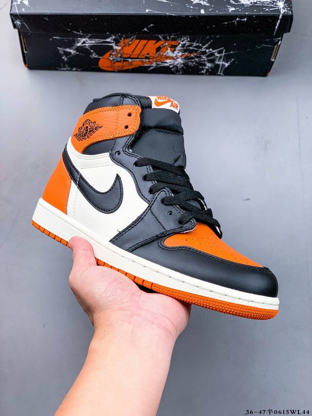 公司级头层！Air Jordan 1 乔1 高帮潮流缓震运动休闲板鞋 原装头层皮革 内置缓震气垫 原鞋开模 拒绝公底 原汁原味 忠于原版。0615Wl44