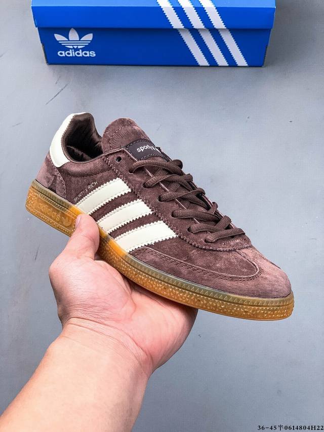 真标半码！Sporty & Rich X Adidas Handball Spezial 联名复古运动休闲板鞋 0614804H22