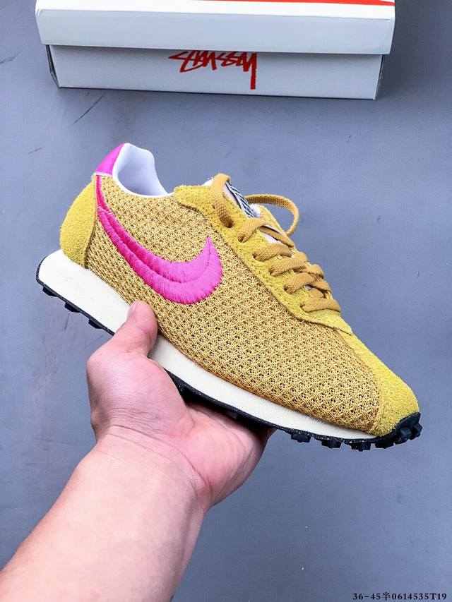 耐克Nike Roshe Run Ld- 0 X Stussy 华夫一代系列华夫复古休闲运动慢跑鞋 美国元祖街头潮牌-斯图西联手Nike打造 Ld- 0 复古跑