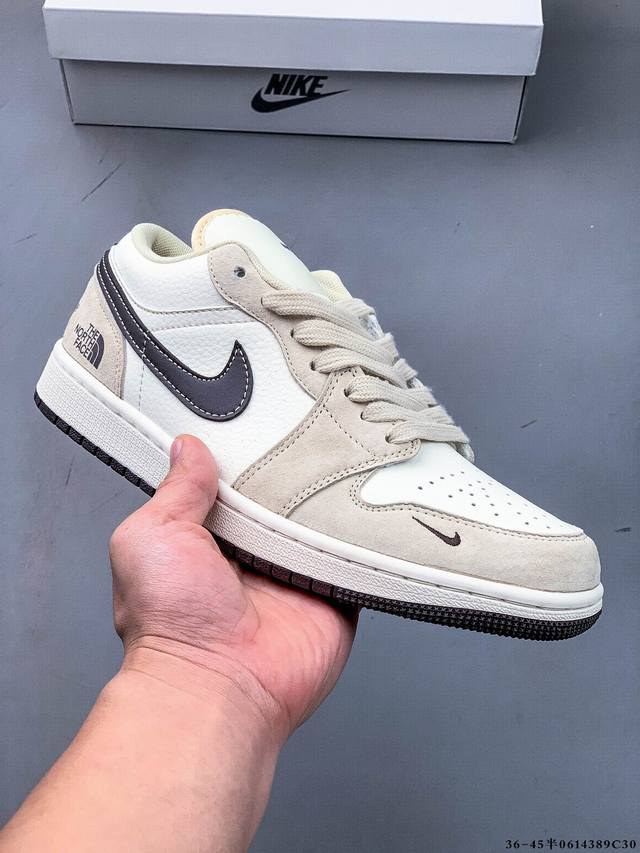 集图 公司级头层！耐克Nike Air Jordan 1 Low Aj1乔1 低帮潮流缓运动休闲板鞋。Aj1 低帮拼接 完美版型真头层牛皮# 内置缓震气垫 原鞋