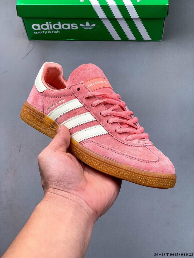 真标半码！Sporty & Rich X Adidas Handball Spezial 联名复古运动休闲板鞋 0613804H22