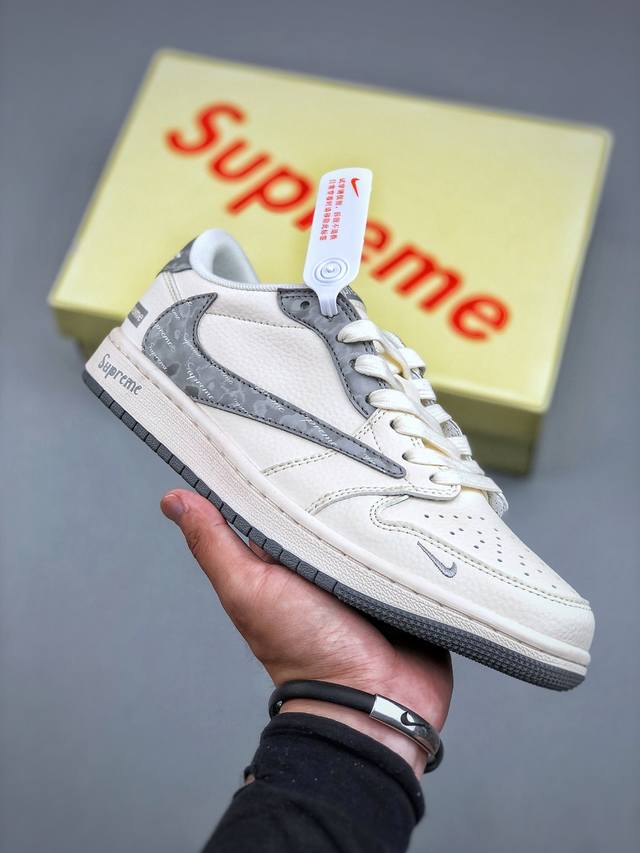 Travis Scott X Nike Air Jordan 1 Low Sup联名款 白灰倒钩 大厂出品 极力推荐 原装头层材料 独家版型蒸餾加工帶來的是更好