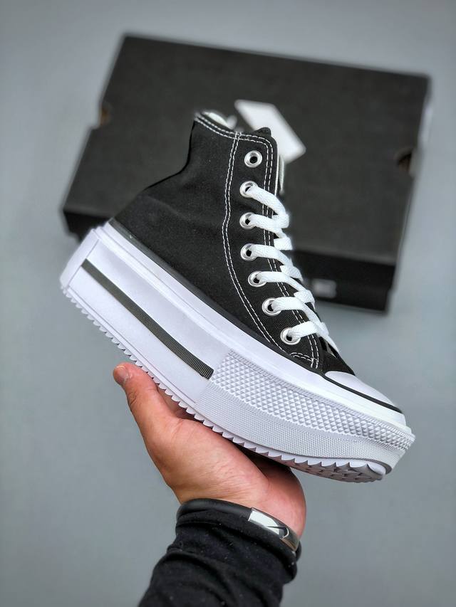 Converse匡威 Double Stack男女休闲运动胶鞋双层厚底鞋 货号：A12975C 尺码：35-44 半