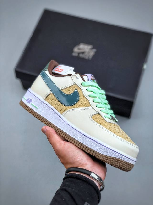 Nike Air Force 1'07 Low Easter Basket 空军一号低帮经典百搭休闲运动板鞋“编织浅米白镭射绿复活节”Ib5722-100 尺码