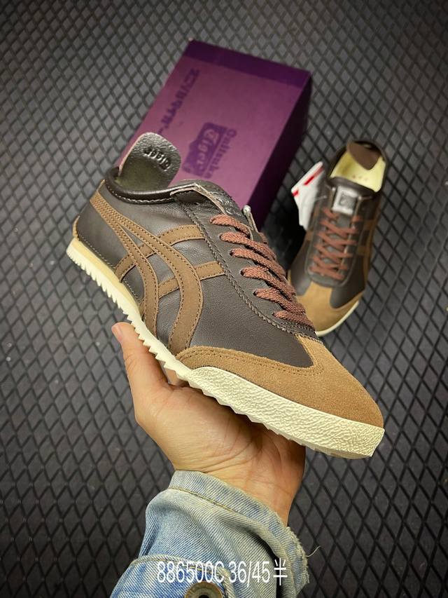 C 公司级小羊皮Onitsuka Tiger鬼塚虎 Mexico 66 Slip-On 一脚蹬低帮夏季透气运动休闲鞋 尺码:36-45半码 编码：886500C
